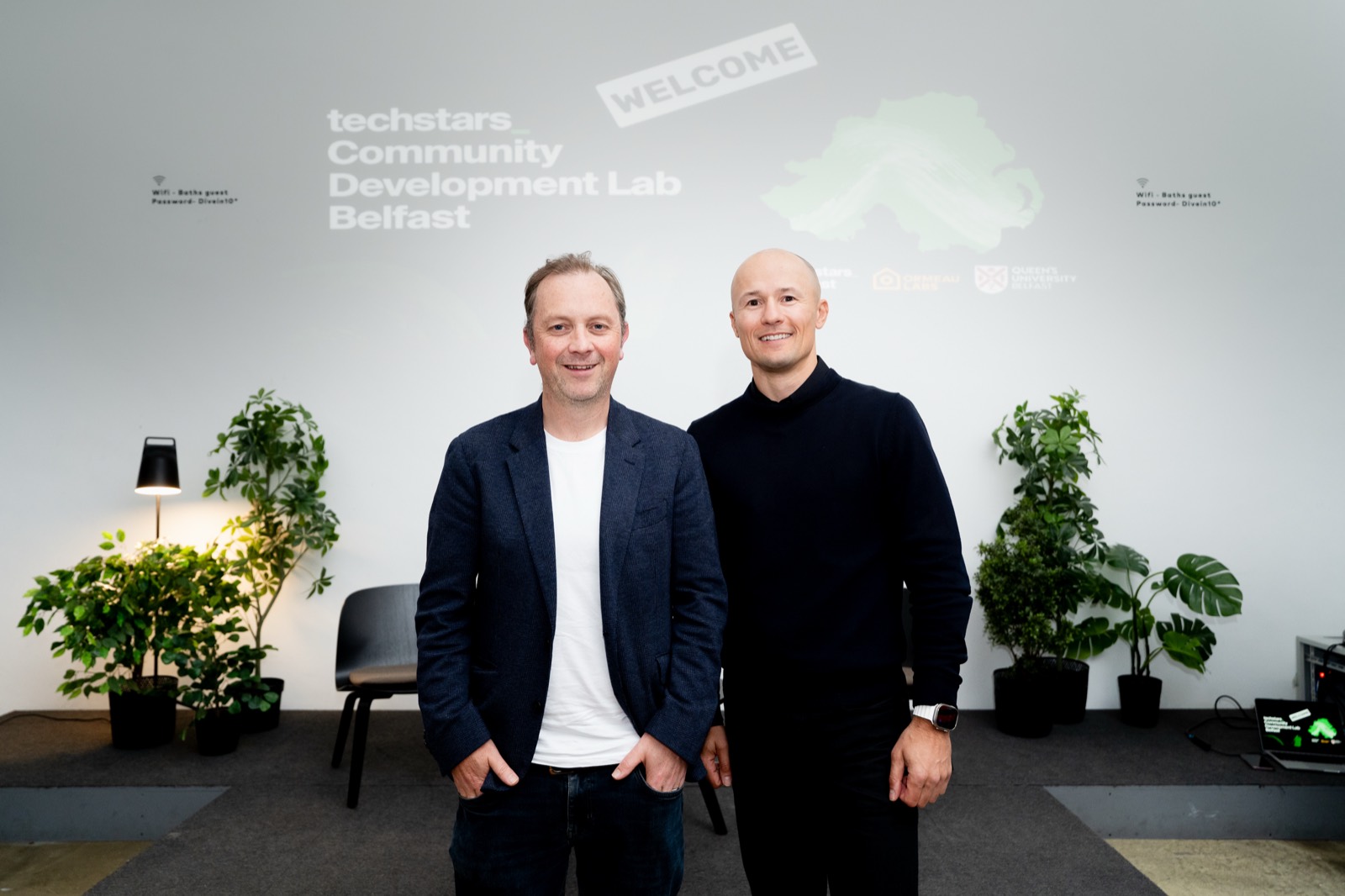 Speakers on stage at the Techstars Community Development Lab Belfast